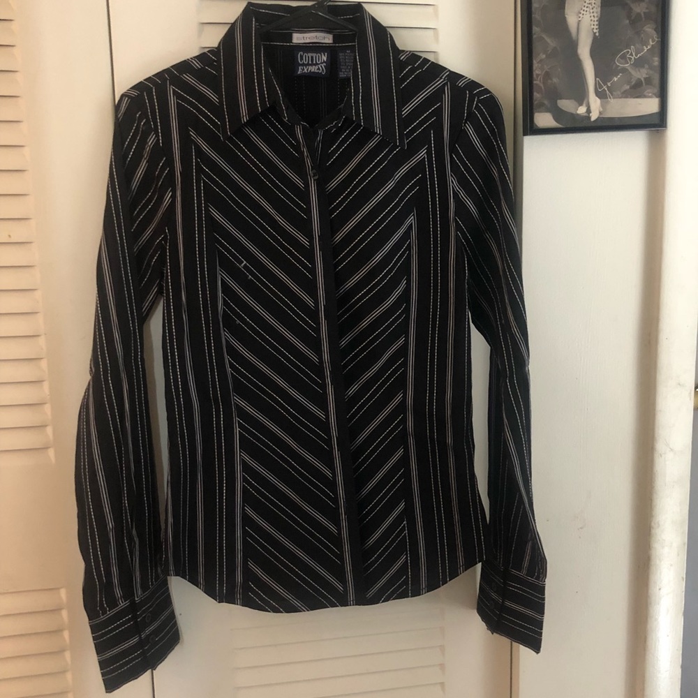 Cotton Express stripe long sleeve shirt